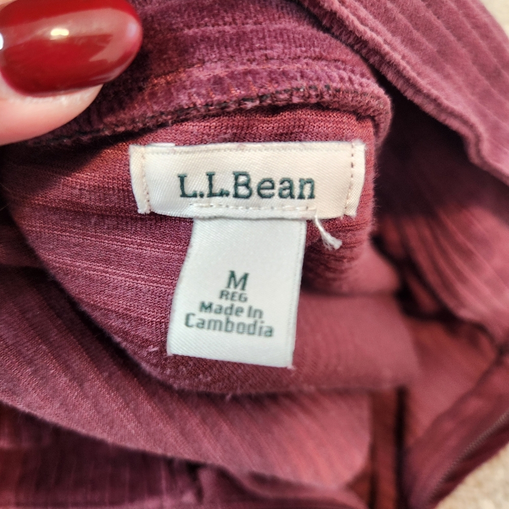 L.L. Bean Soft Stretch Corduroy Pullover Half-Zip Size Medium - Picture 5 of 8